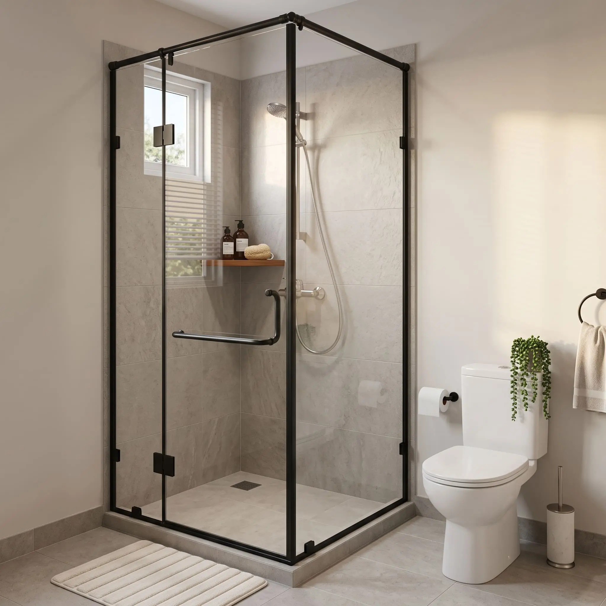 Menuiserie et miroir dans une salle de bain contemporaine
