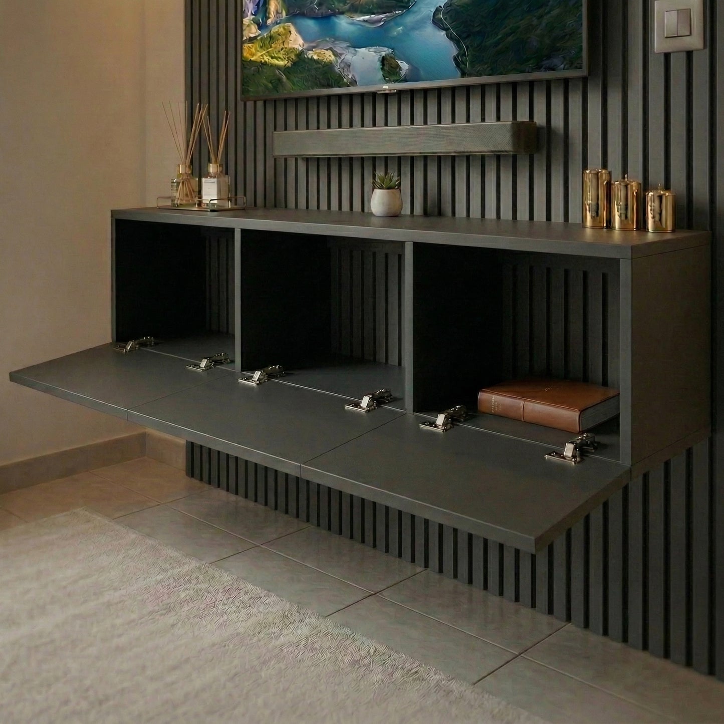 Meuble TV Suspendu - 3 Portes